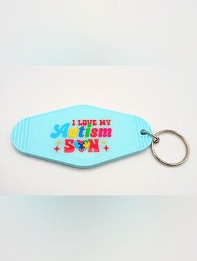 I Love My Autism Son Blue Keychain